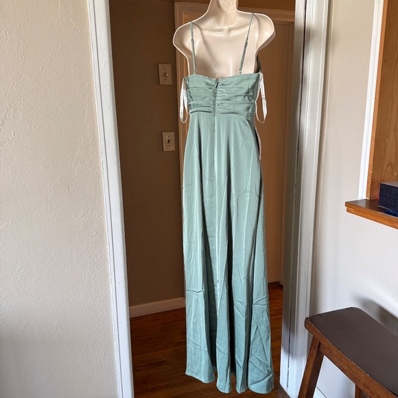 AZAZIE JENNA A LINE PLEATED STRETCH SATIN DRESS A4 BRAND NEW - Picture 7 of 14